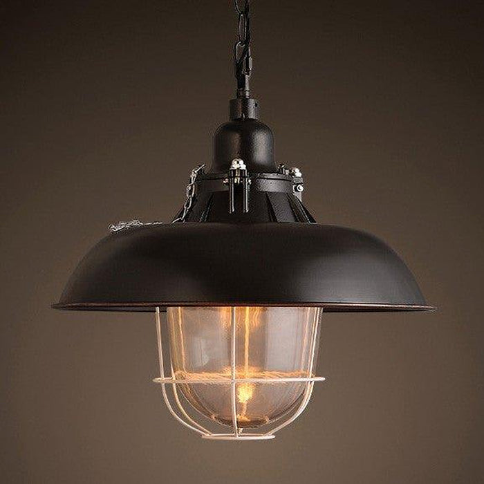 Helmut Glass Shade Industrial Pendant Light (short)-DWHOME