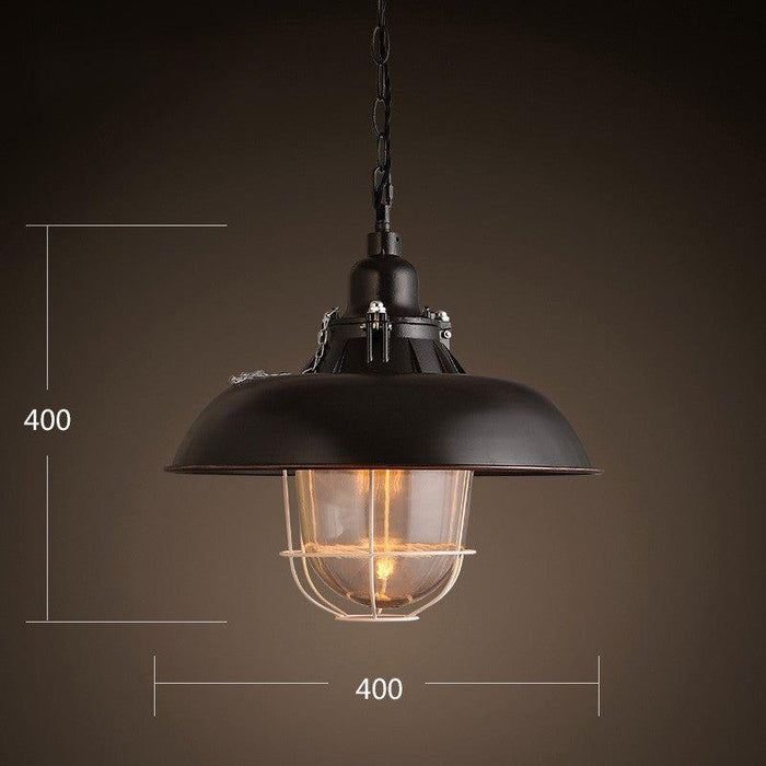 Helmut Glass Shade Industrial Pendant Light (short) - DWHOME