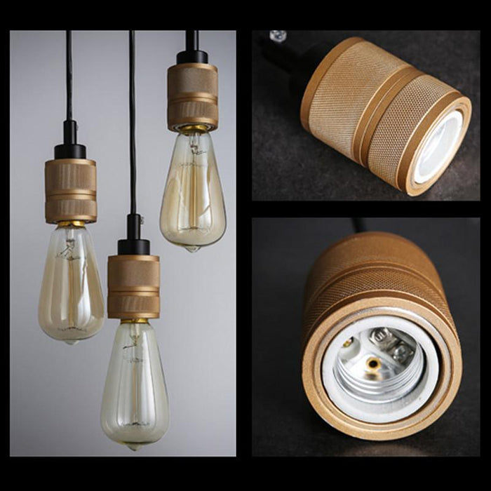 Hooked Brass 3 Bulb Cluster Pendant Light - DWHOME