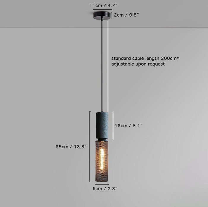 Ilford Concrete Minimalist Line Industrial Pendant Light - DWHOME