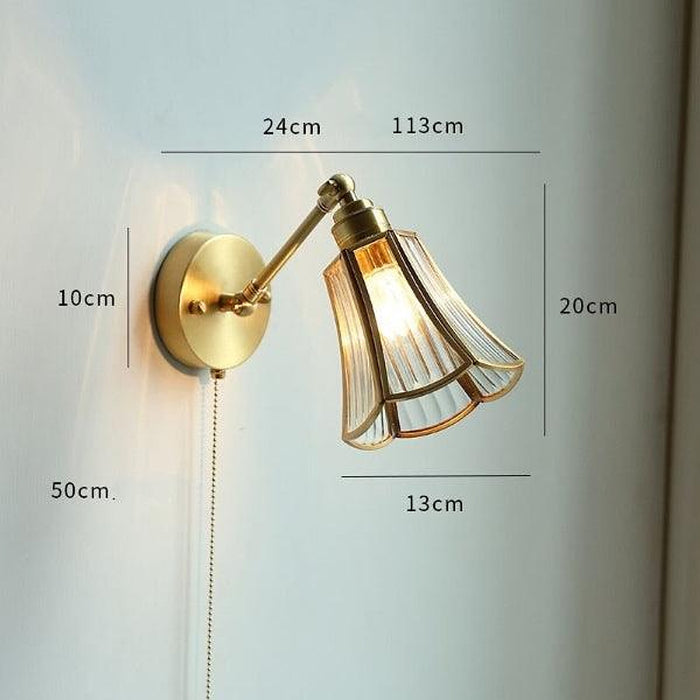 Nordic Style Glass Copper LED Wall Light-DWHOME