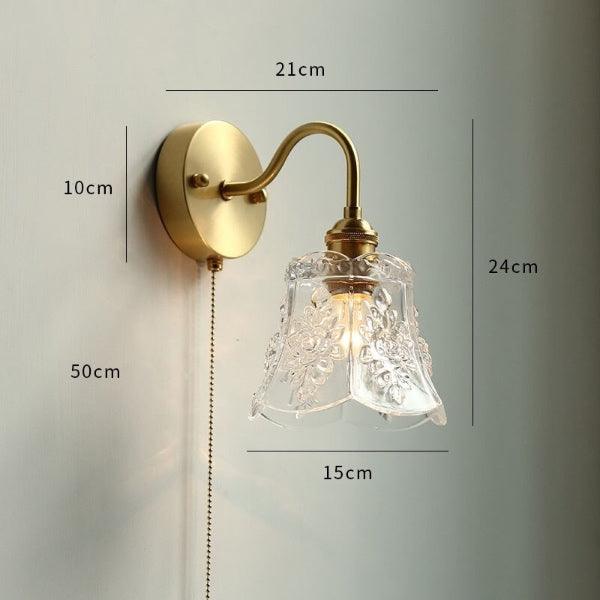 Nordic Style Glass Copper LED Wall Light - DWHOME