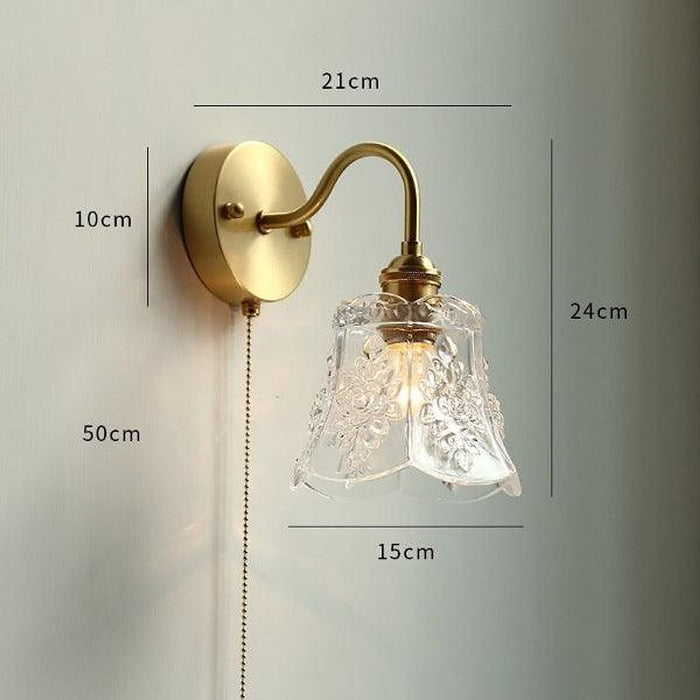 Nordic Style Glass Copper LED Wall Light-DWHOME