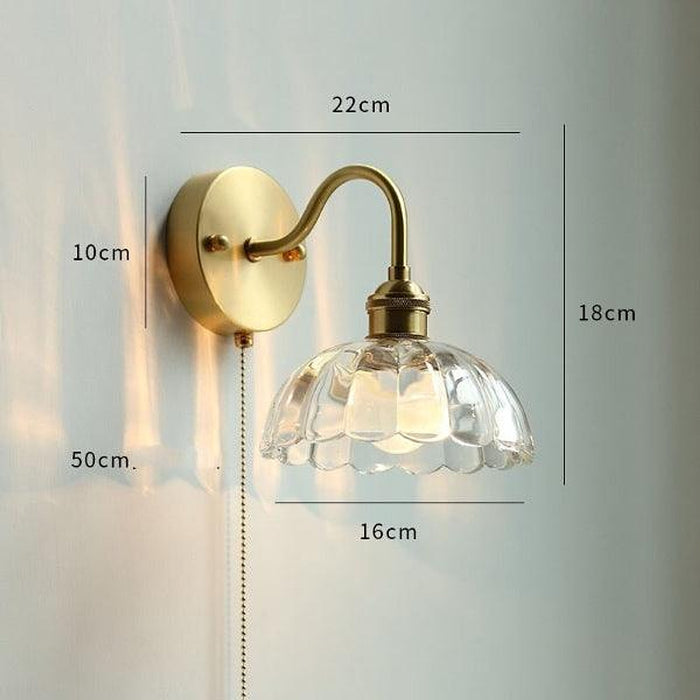 Nordic Style Glass Copper LED Wall Light-DWHOME