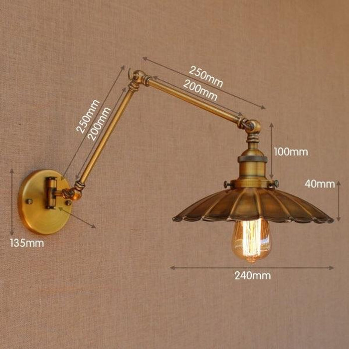 Rustic Style Vintage Long Arm Wall Light-DWHOME