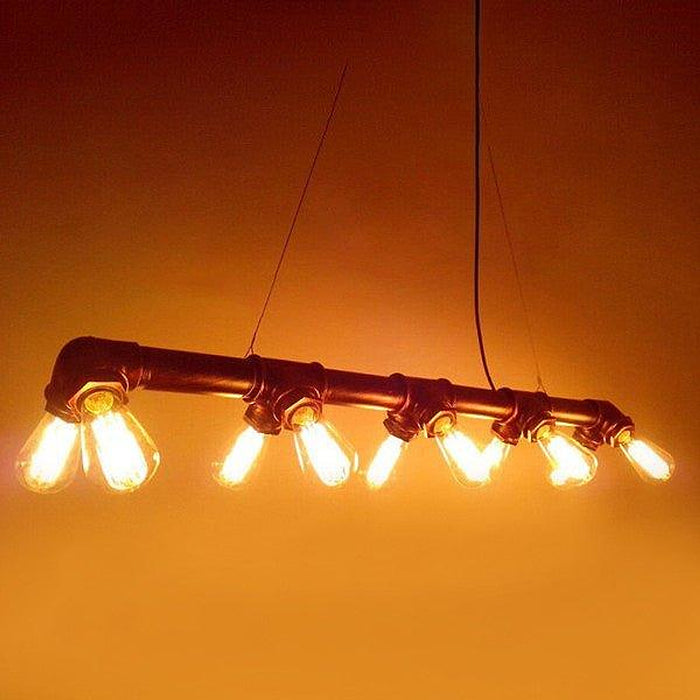 Industrial 10 Bulb Water Pipe Kitchen Island Pendant Light-DWHOME