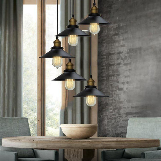 Industrial Cone Shade With Brass Fitting Pendant Light-DWHOME
