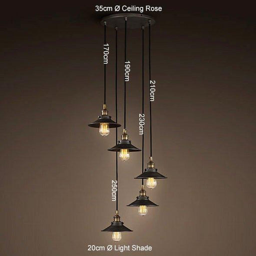 Industrial Cone Shade With Brass Fitting Pendant Light-DWHOME