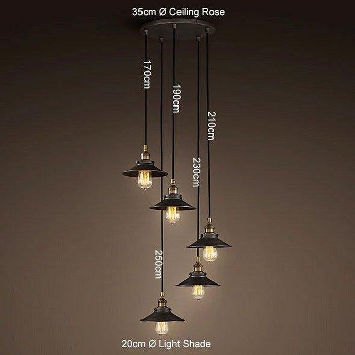 Industrial Cone Shade With Brass Fitting Pendant Light-DWHOME