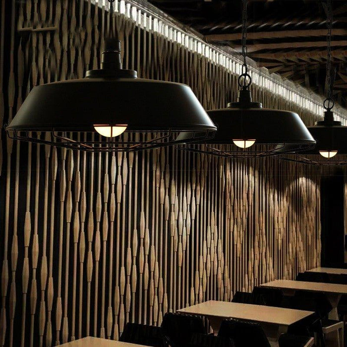 Industrial Pendant Light Cage - Black - DWHOME