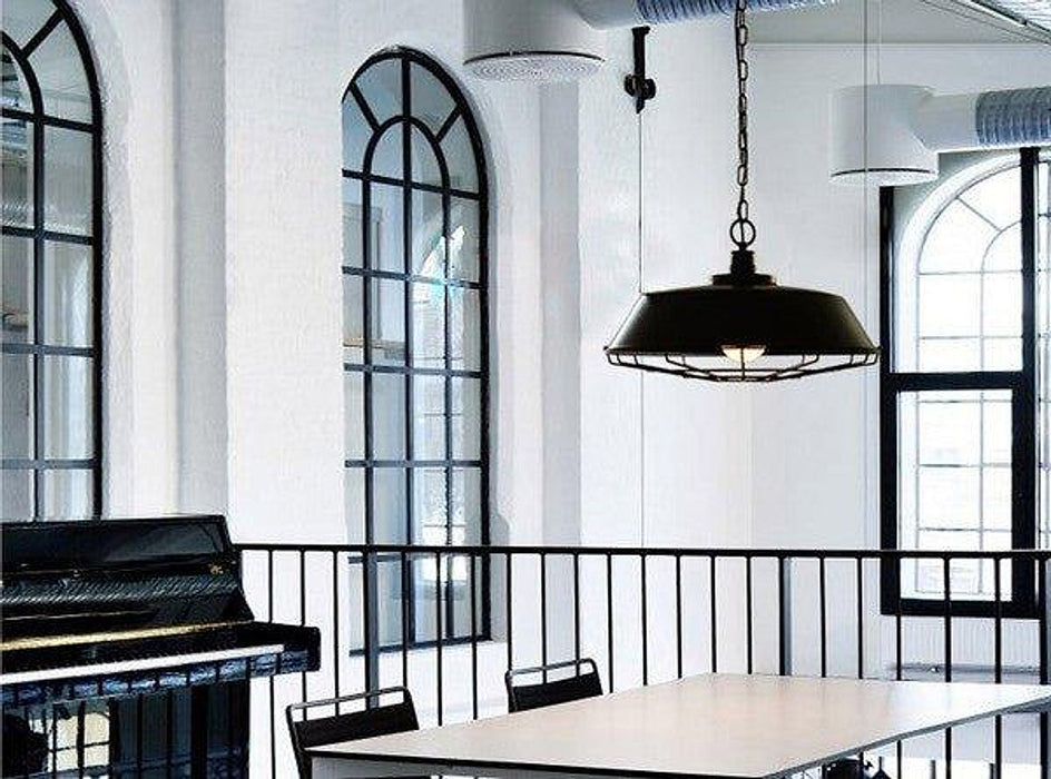 Industrial Pendant Light Cage - Black-DWHOME