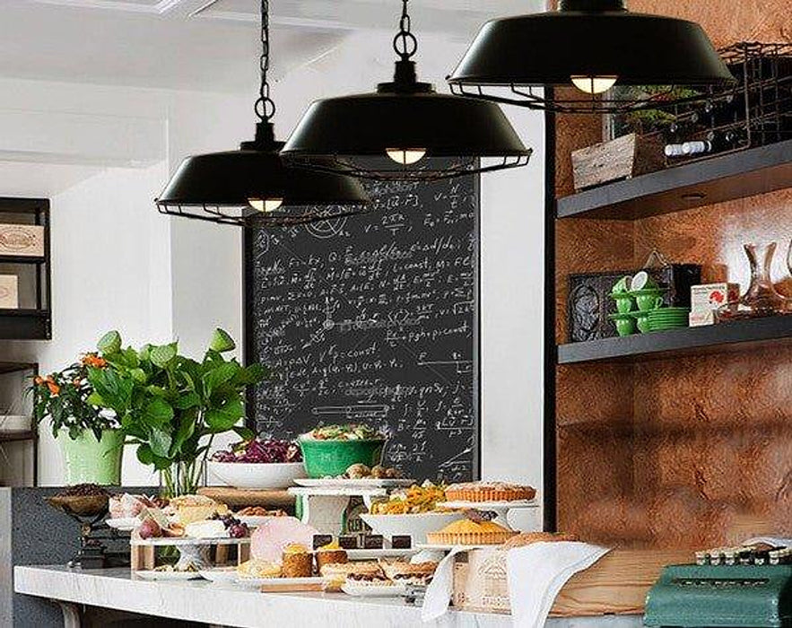 Industrial Pendant Light Cage - Black-DWHOME
