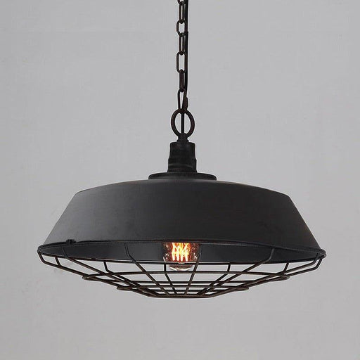 Industrial Pendant Light Cage - Black-DWHOME