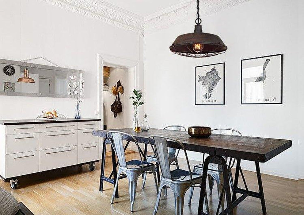 Industrial Pendant Light Cage - Rustic-DWHOME