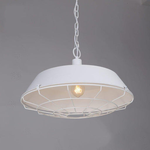 Industrial Pendant Light Cage - White-DWHOME