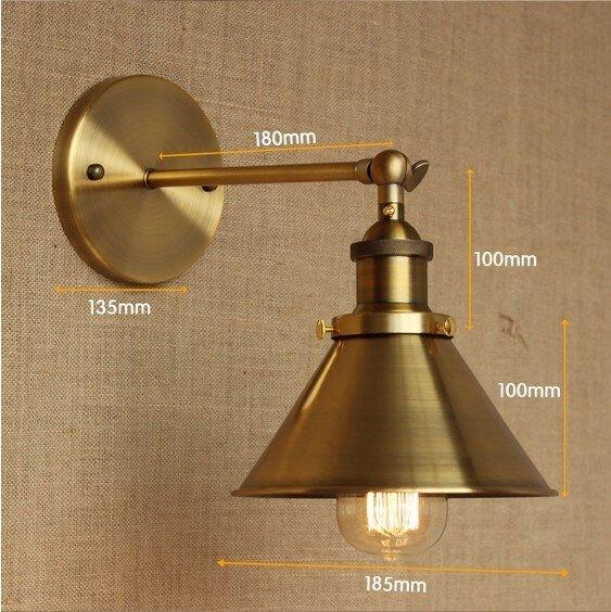 Industrial Style Vintage Brass Wall Lamp - DWHOME