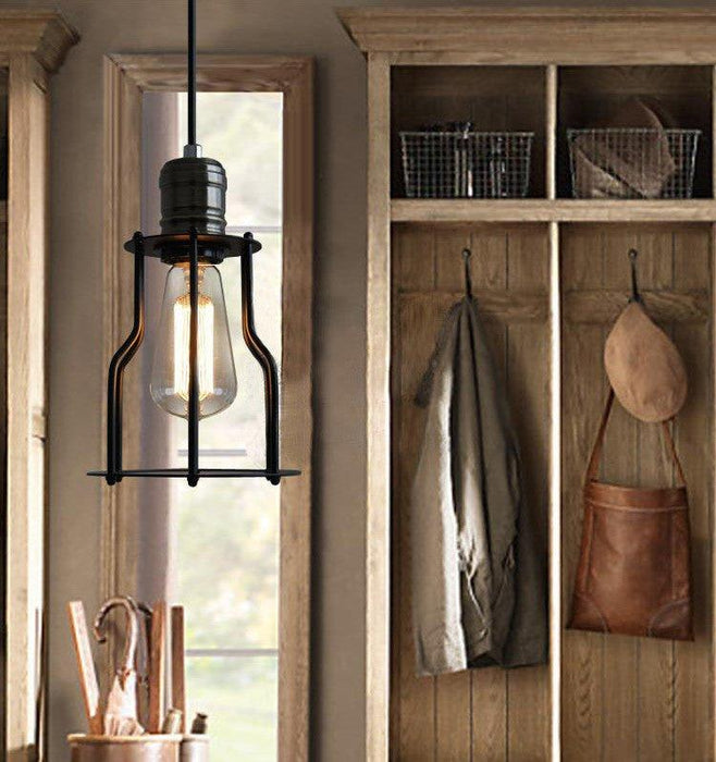 Industrial Wire Cage 6 Bulb Pendant Light - DWHOME