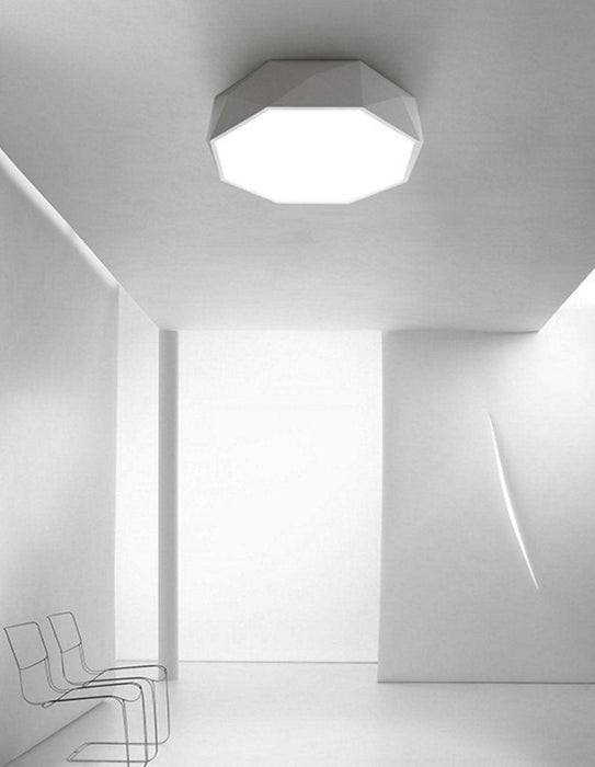 Innocenzio White Geometric Octagon Shaped Ceiling Lamp - DWHOME