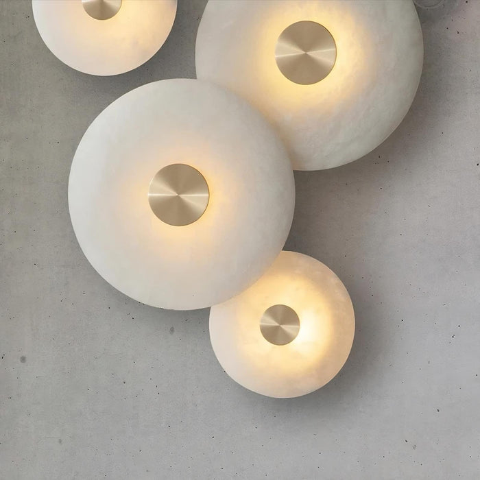 Moonshade Natural Marble Disc Wall Sconce - DWHOME