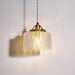 Jaipur Fluted Dome Glass With Brass Fitting Art Deco Pendant Light - DWHOME