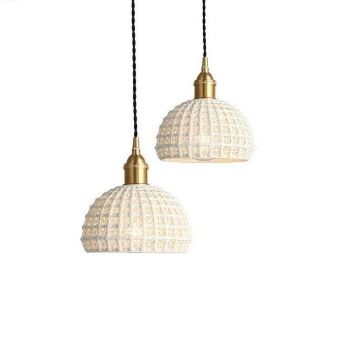 Japanese Style Woven Ceramic Pendant Light - DWHOME