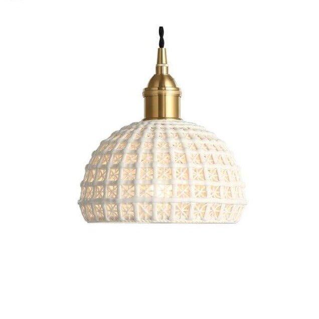 Japanese Style Woven Ceramic Pendant Light - DWHOME