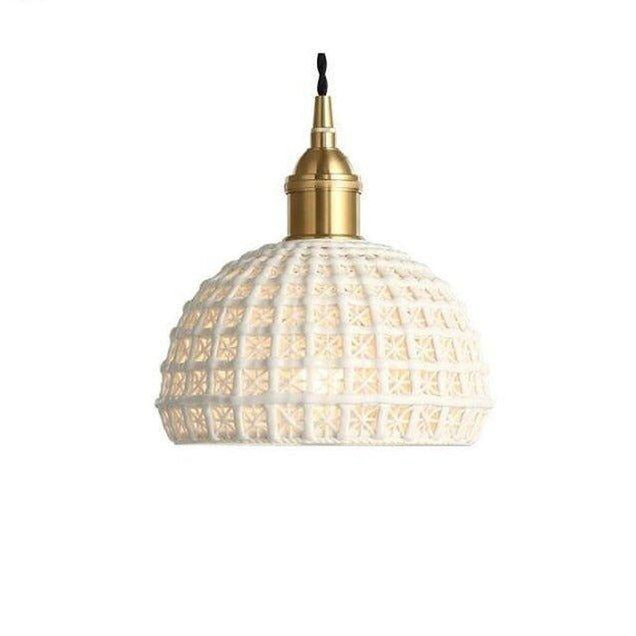 Japanese Style Woven Ceramic Pendant Light-DWHOME