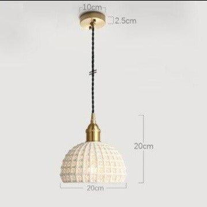 Japanese Style Woven Ceramic Pendant Light-DWHOME