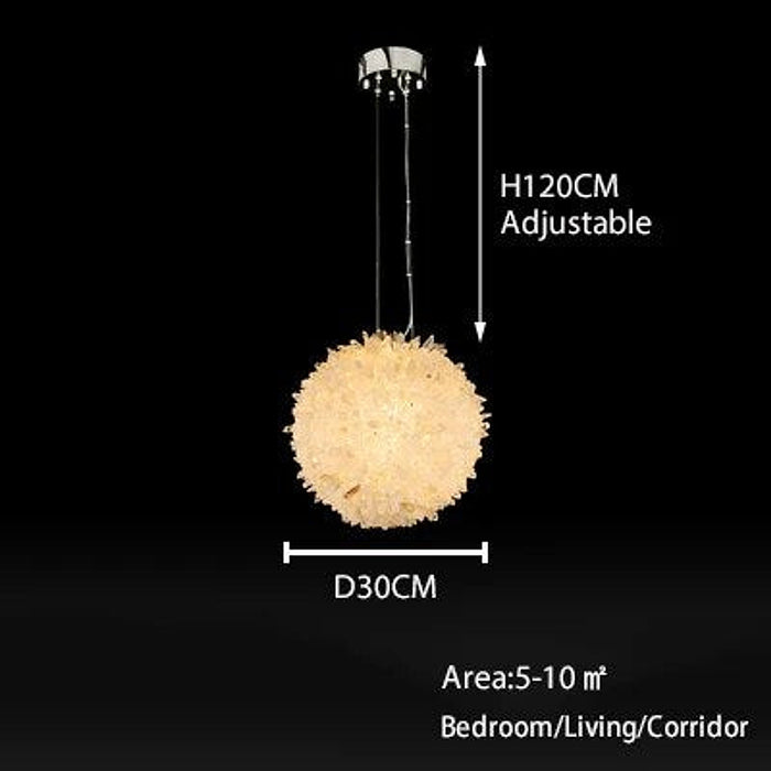 Clear Geode Quartz Crystal Ball Modern Pendant Light-DWHOME