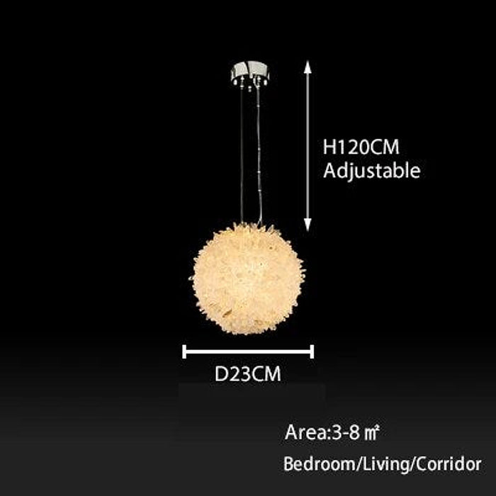 Clear Geode Quartz Crystal Ball Modern Pendant Light-DWHOME