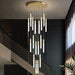 Villa Forci Duplex Staircase Foyer Chandelier, Gold - DWHOME