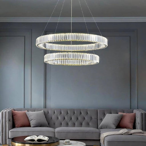 Roma 2-Ring Crystal Chandelier-DWHOME