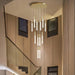 Villa Forci Duplex Staircase Foyer Chandelier, Gold - DWHOME
