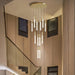 Villa Forci Duplex Staircase Foyer Chandelier, Gold-DWHOME