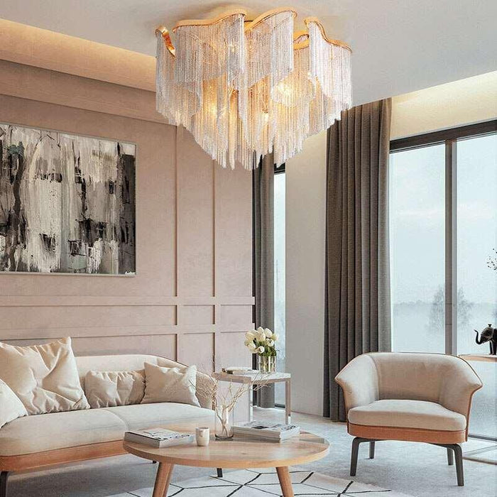 Cadena Chain Tassel Ceiling Chandelier - DWHOME