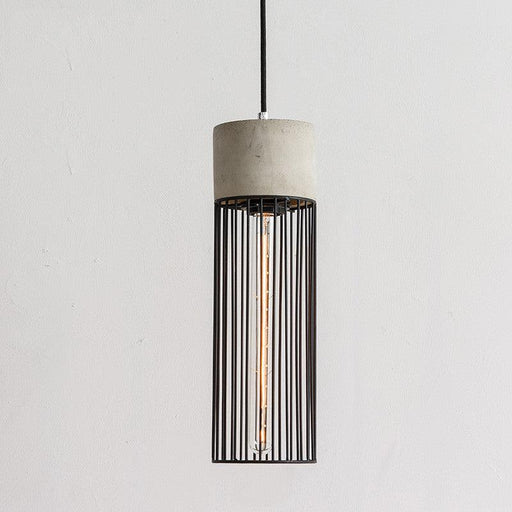 Long Pencil Concrete Cement Minimalist Line Pendant Light-DWHOME