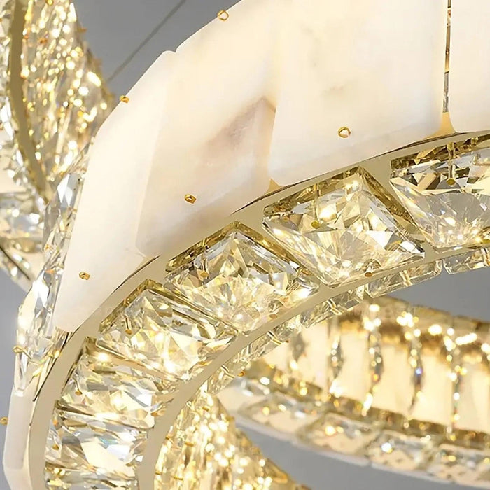 Natural Marble & Crystal Modern Chandelier - DWHOME