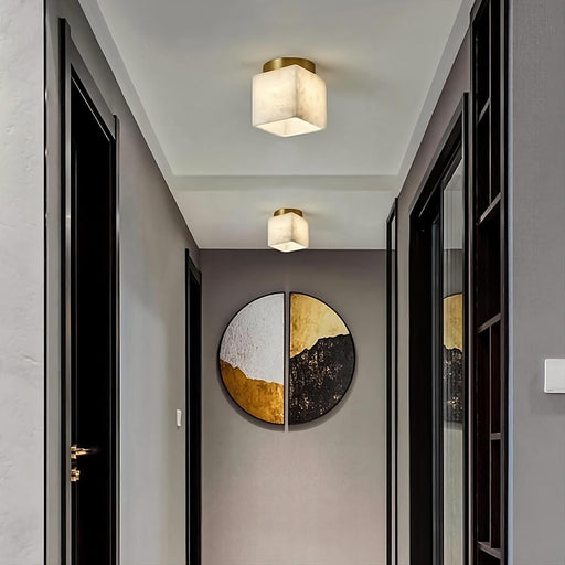 Natural Marble Hallway Ceiling Light Fixture-DWHOME