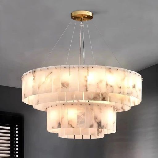 Multi-Layer Natural Marble Modern Chandelier-DWHOME