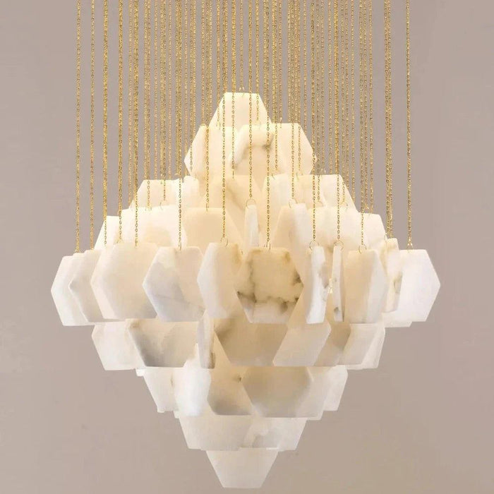 Moonshade Natural Marble Modern Chandelier - DWHOME