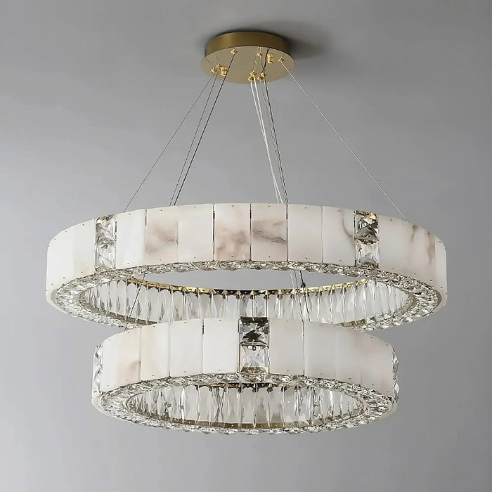 Natural Marble & Crystal Modern Ceiling Light Fixture - DWHOME
