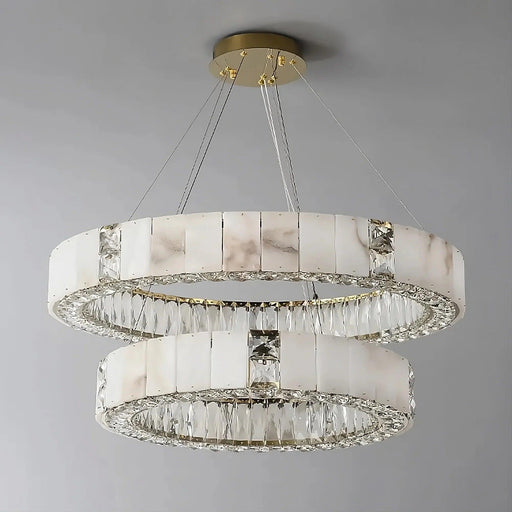 Natural Marble & Crystal Modern Chandelier-DWHOME