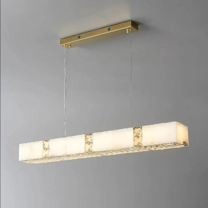 Natural Marble & Crystal Modern Ceiling Light Fixture - DWHOME