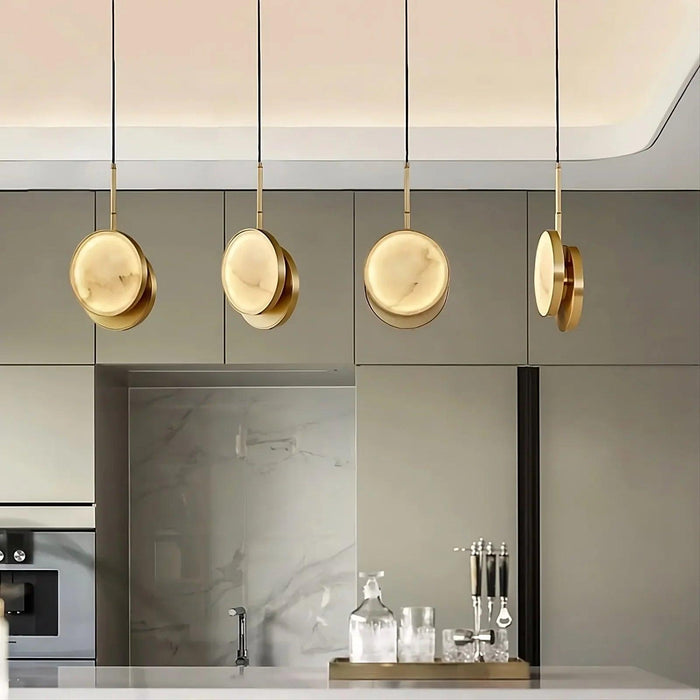 Modern Marble & Brass Light Fixture - DWHOME