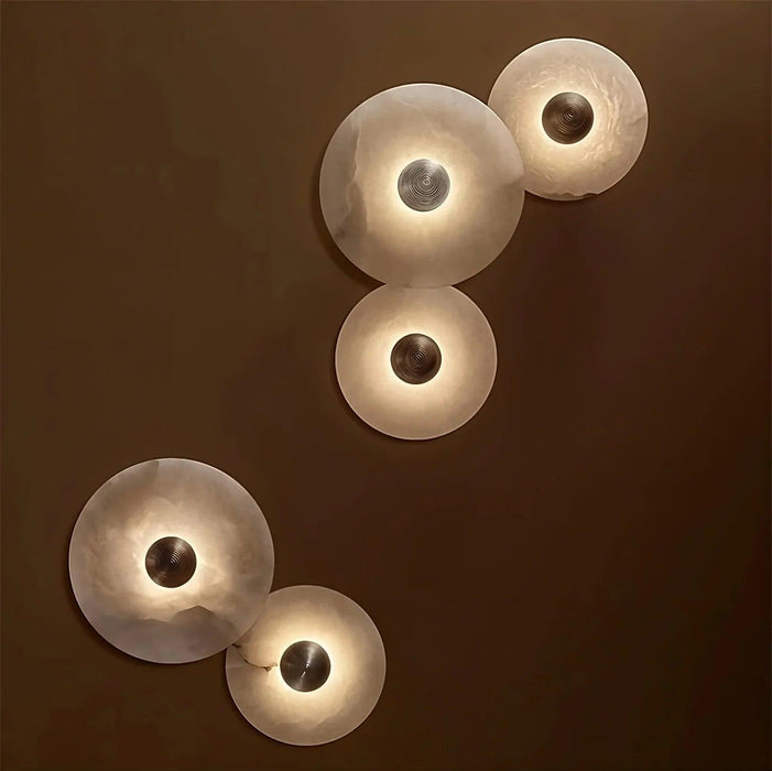 Moonshade Natural Marble Disc Wall Sconce - DWHOME