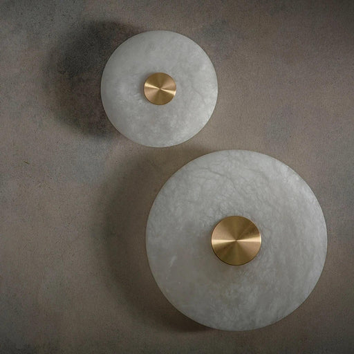 Moonshade Natural Marble Disc Wall Sconce - DWHOME