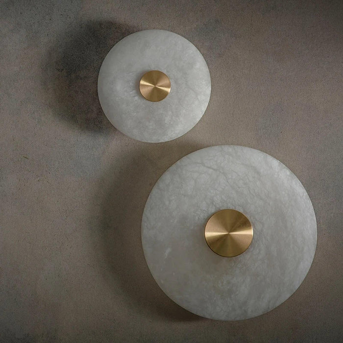 Moonshade Natural Marble Disc Wall Sconce - DWHOME