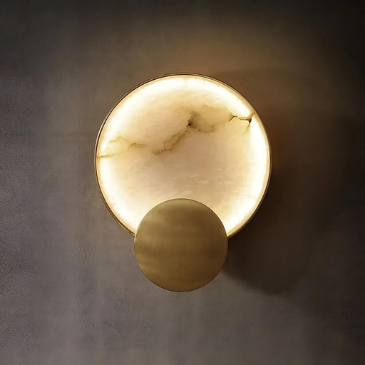 Moonshade Natural Marble & Copper Wall Sconce-DWHOME