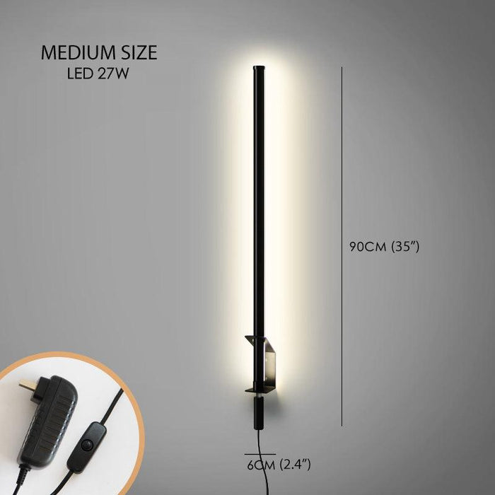 Sasaki Minimalist Line LED Wall Light With Wall Plug - DWHOME