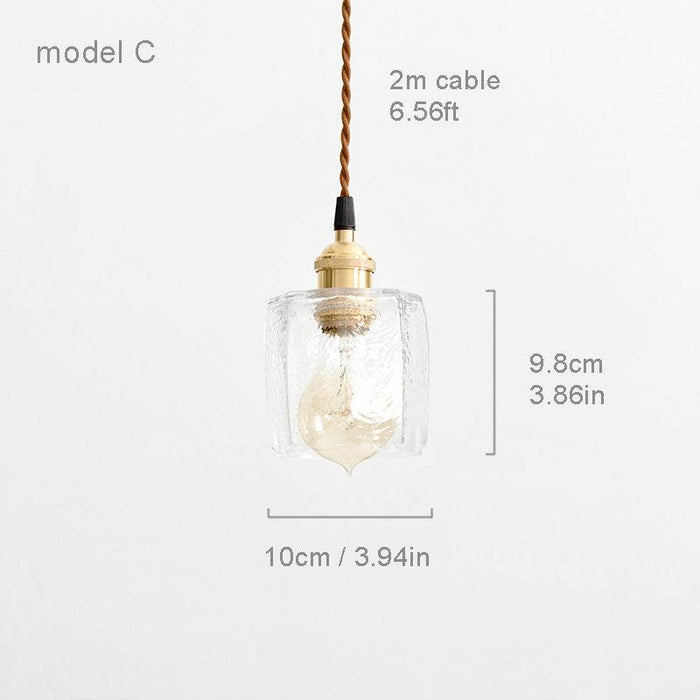 Petunia Glass Mid Century Brass Pendant Light - DWHOME